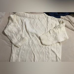 Off the shoulder cream sweater
